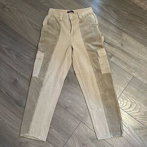 Tan Corduroy Cargo Pants
